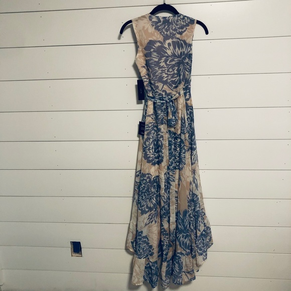 NWT Lulu's Desert Trip Peach Blue Wrap Dress - Picture 6 of 8